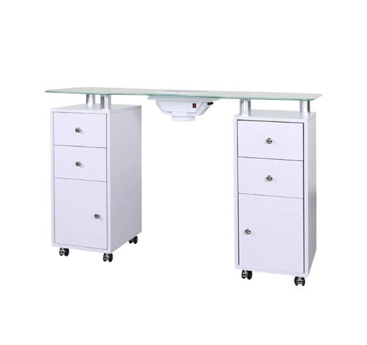 Nail Table With Dust Collector White- Table 12
