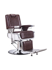 Beauty Plus Brisbane Premium Barber Chair – Brown with Chrome