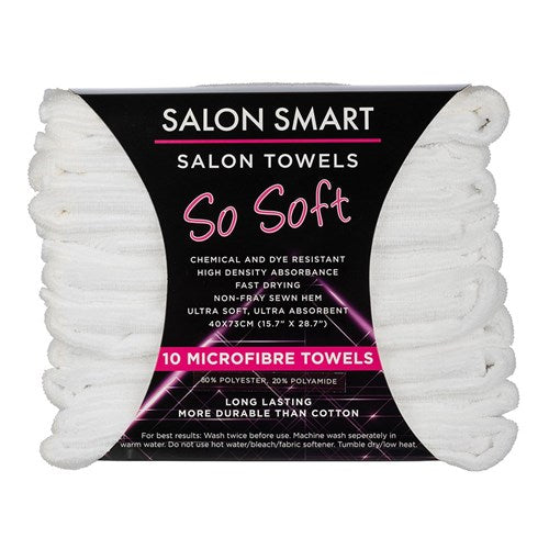 Salon Smart Microfibre Salon Towels Pack 10-White