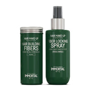 Immortal NYC Hair Building Fibers 20g & Fibers Locking Spray 150ml 2 in 1 Set - Black