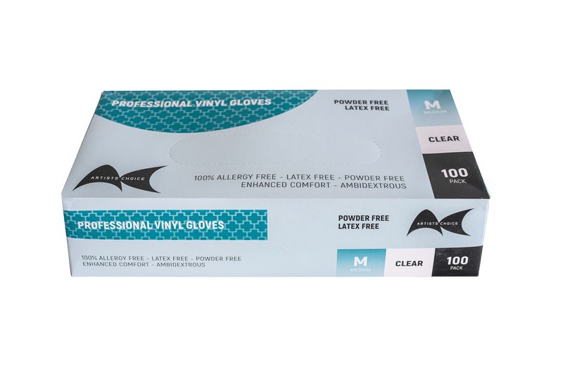 Professional Vinyl Gloves- Medium 100pk