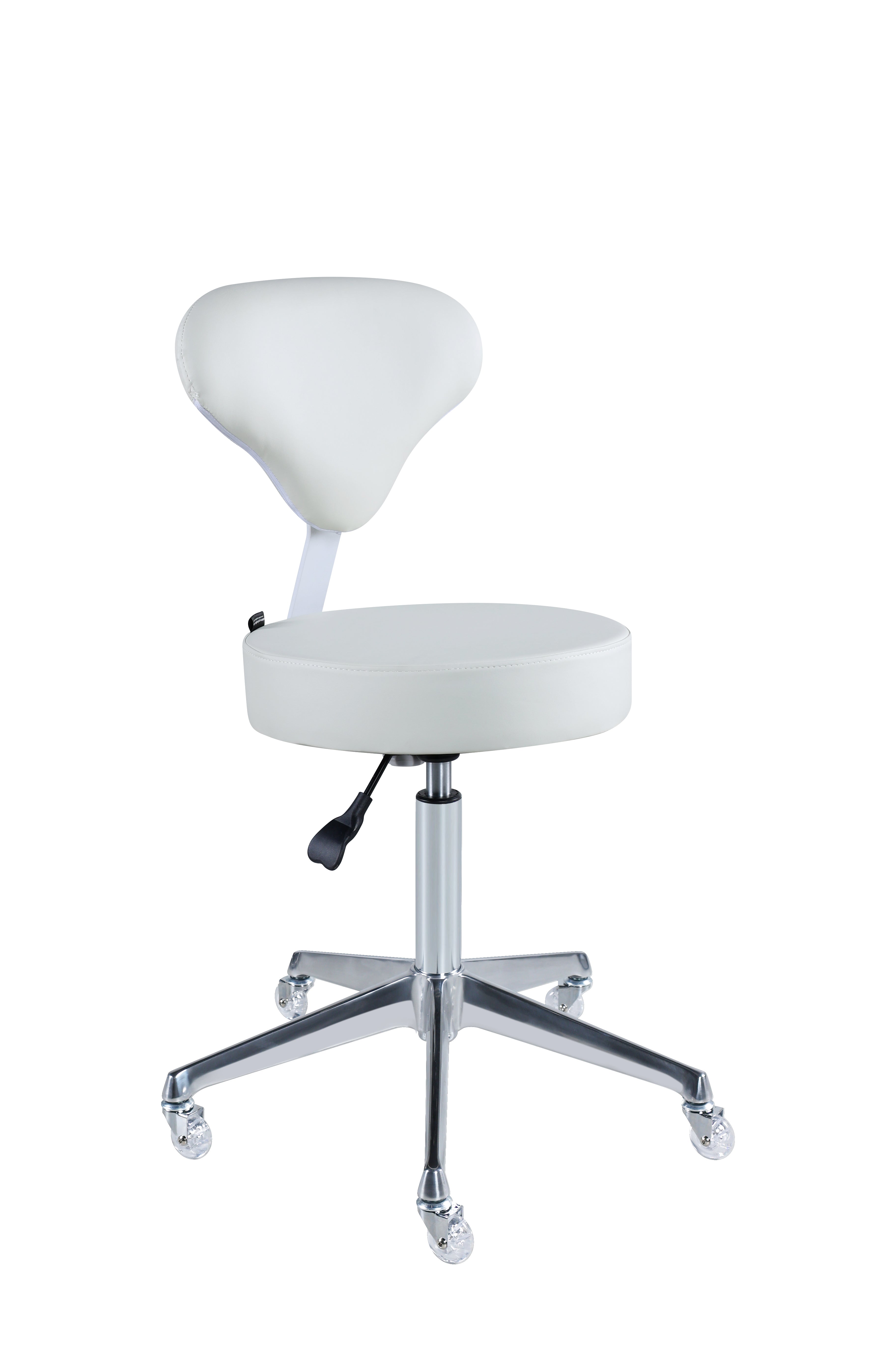 Beauty Plus White Flat Stool With Back