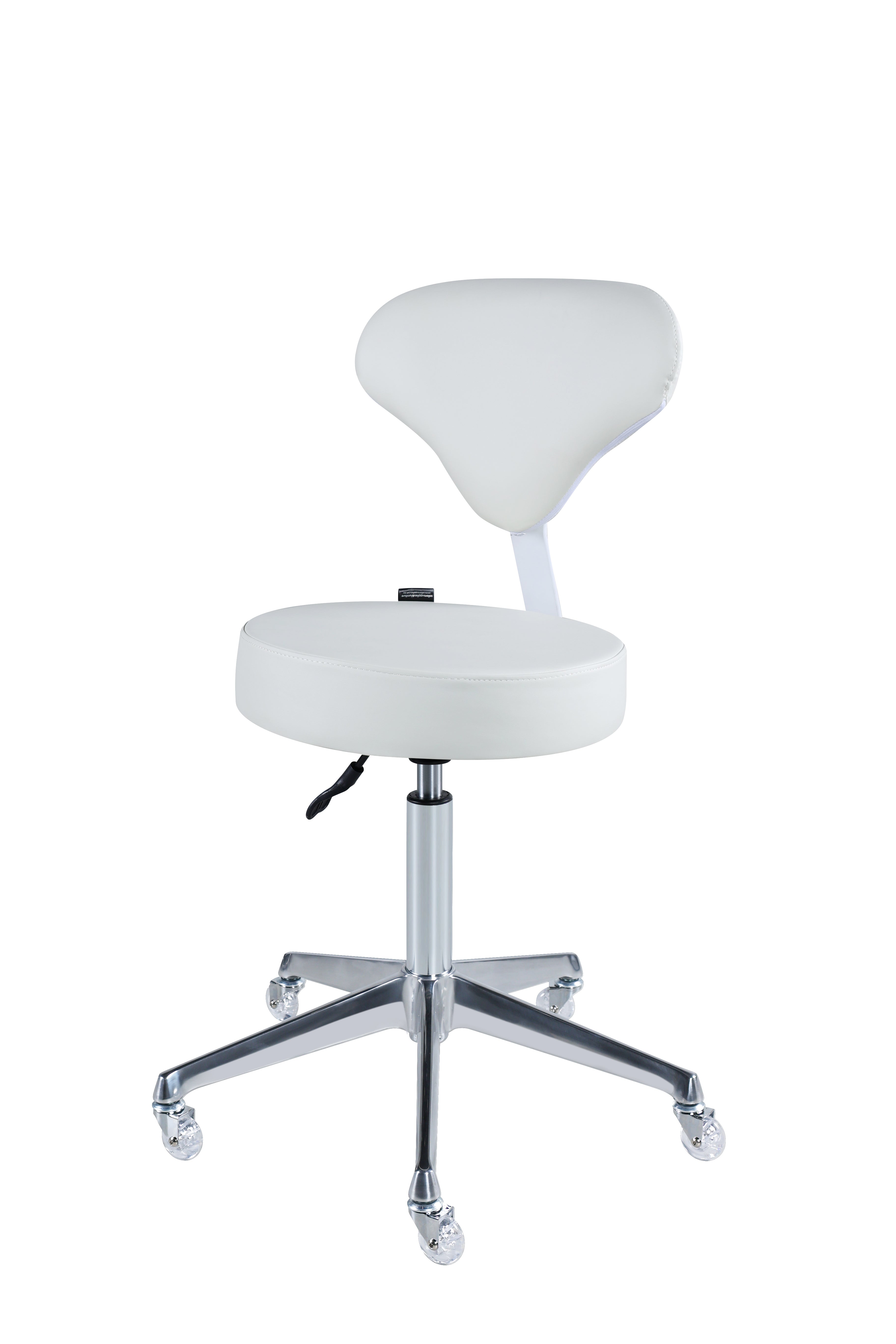 Beauty Plus White Flat Stool With Back