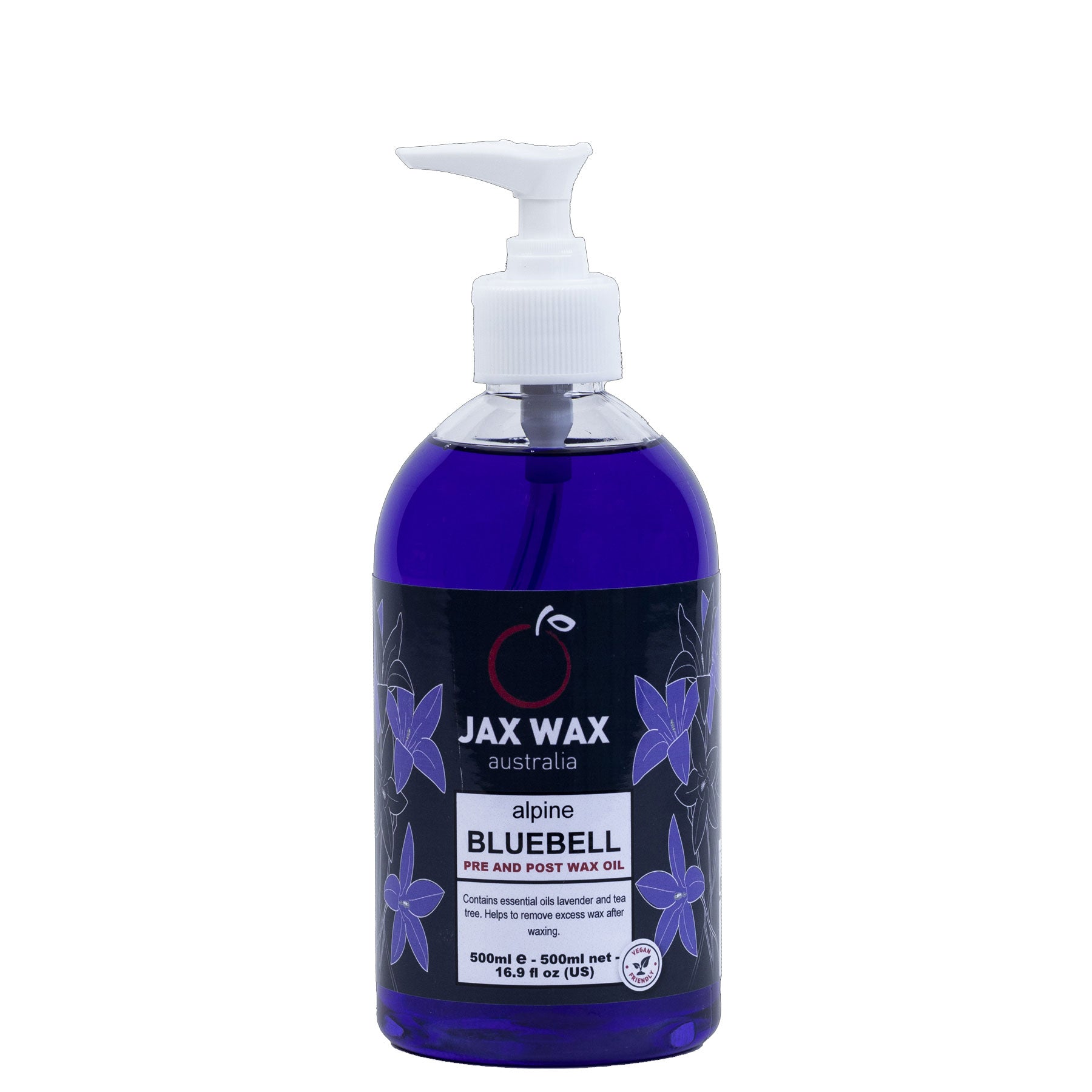 Jax Wax Australia Alpine Bluebell Pre And Post Wax Oil Pump 500ml