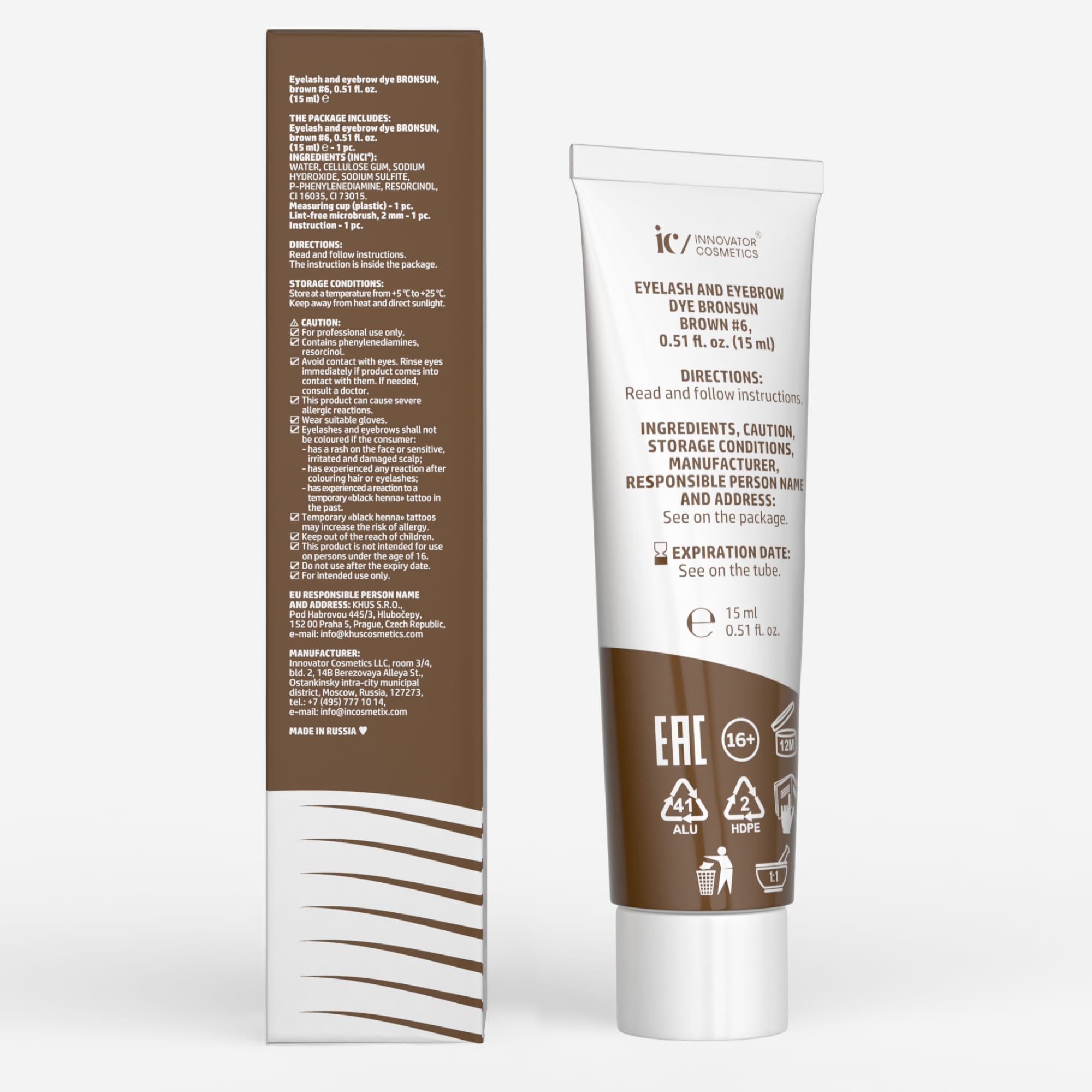 Bronsun Eyelash And Eyebrow Dye- Brown
