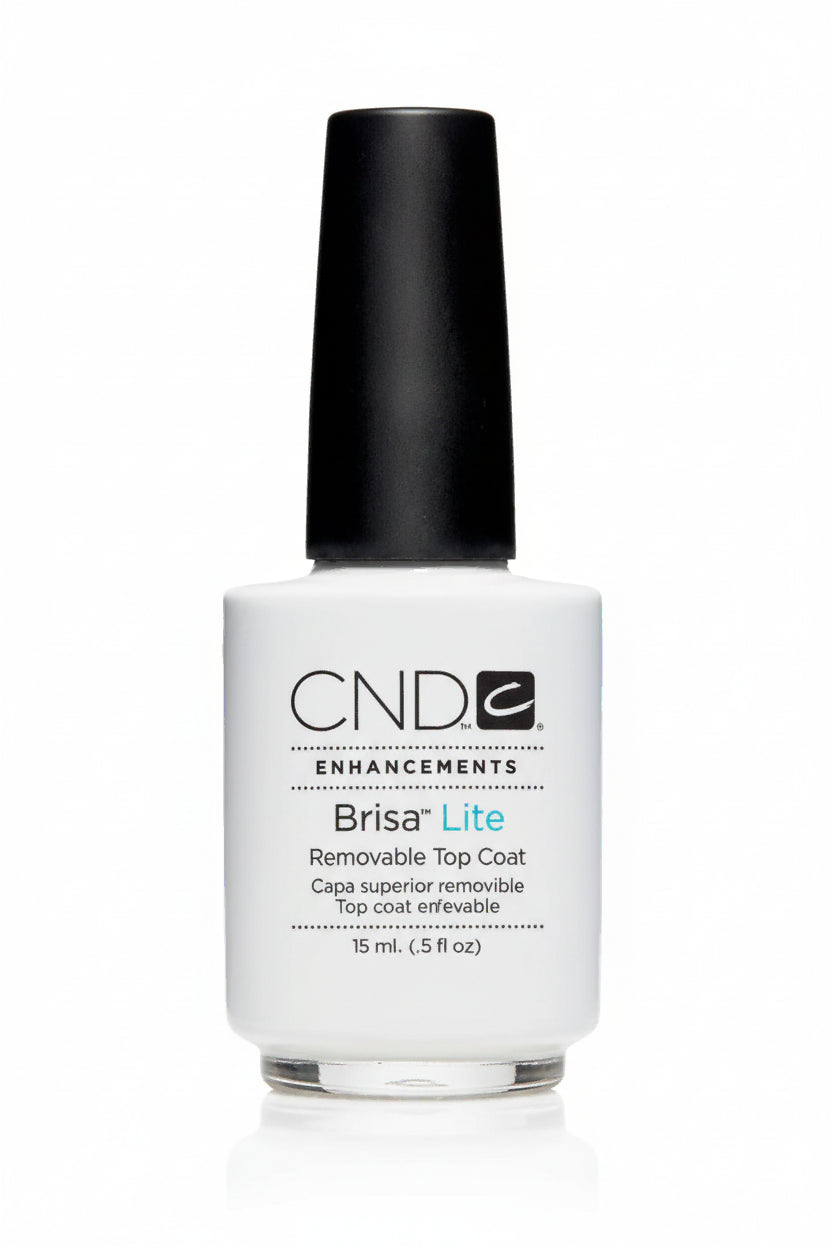 CND Brisa Lite removable top coat bottle on a white background