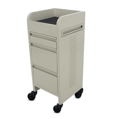Fusion Oyster 4 Drawer Hairdressing Beauty Trolley - Black Click'n Clean Castor Wheels