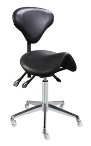 Beauty Plus Stool with Back -  Black