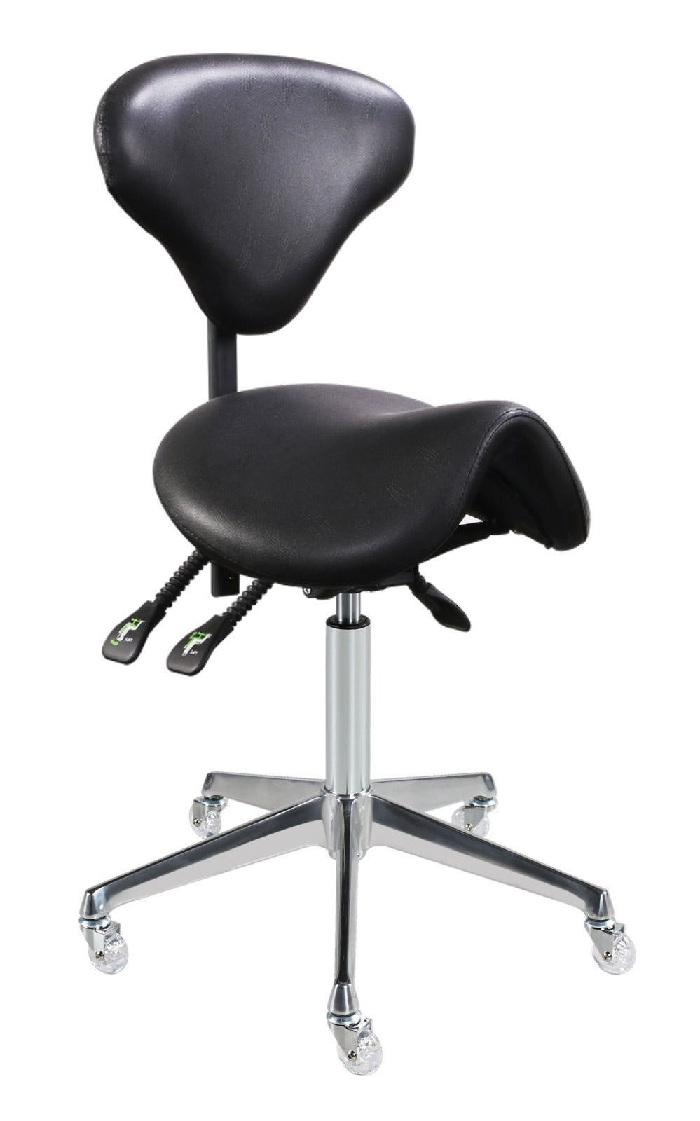 Beauty Plus Stool with Back -  Black