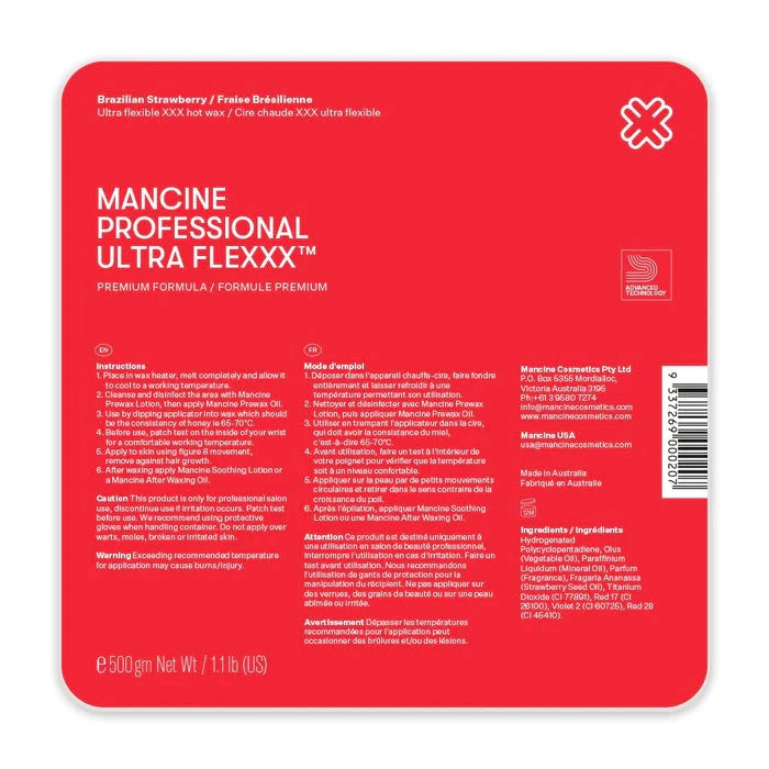 Mancine Strawberry Ultraflexxx Hot Wax 500g