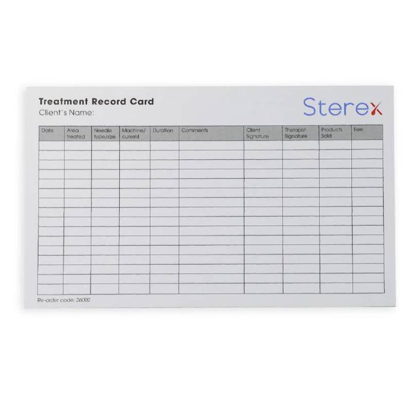 Sterex Client Treatment Record Card