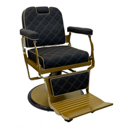 Beauty Plus Paddington Luxury Barber Chair – Black with Gold