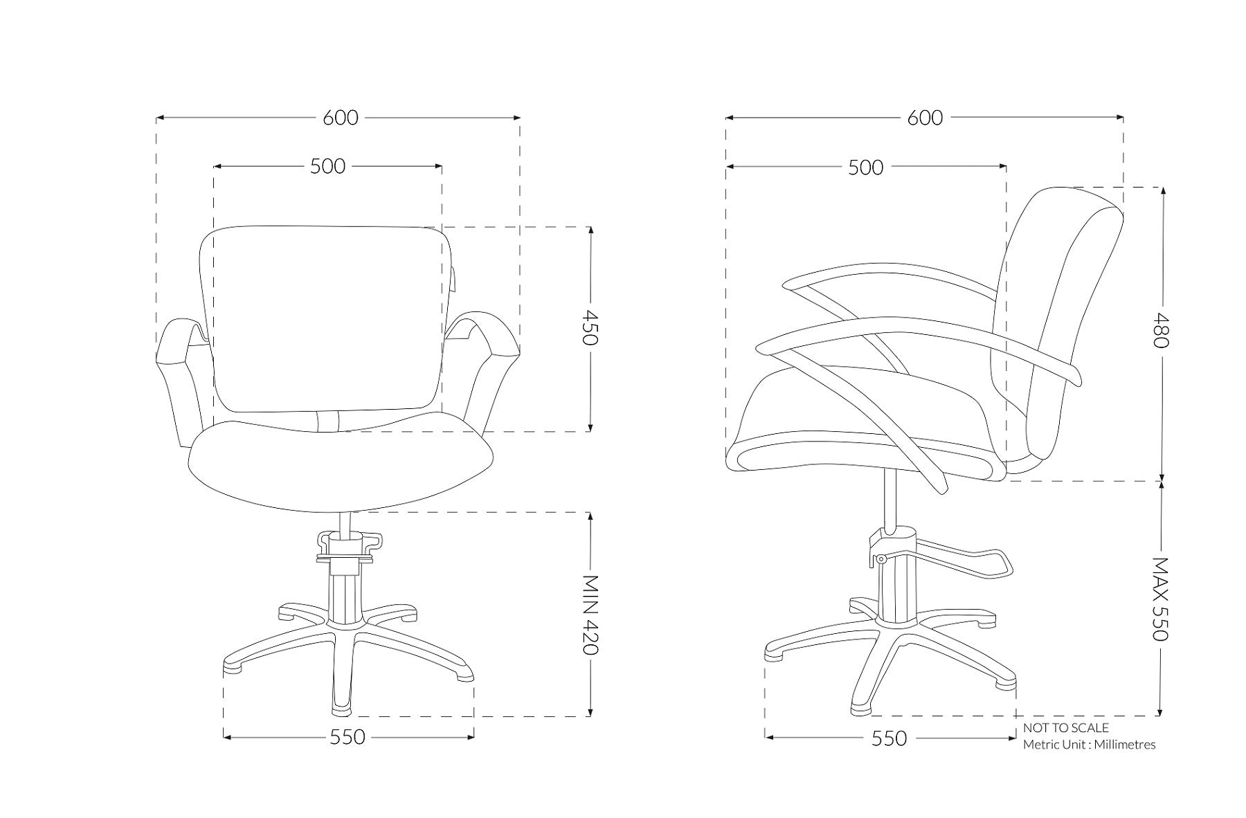Julia Hydraulic Styling Chair - 5 Star Base