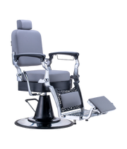 Beauty Plus Noosa Professional Barber Chair – Grey & Black with Chrome