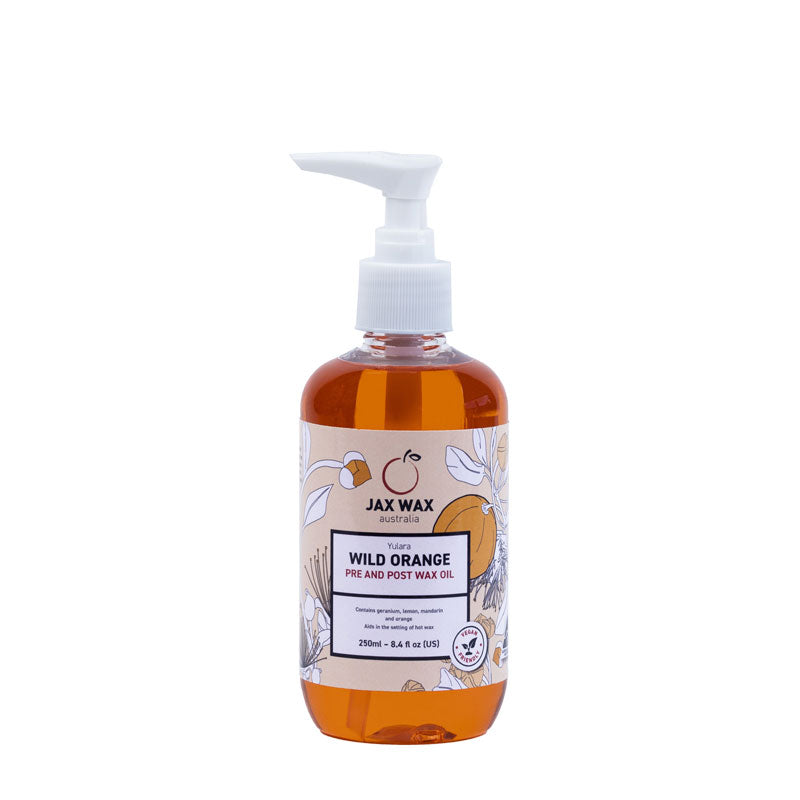 Jax Wax Australia Before & After Products Yulara Wild Orange Pre & Post Wax Oil Pump 250ml