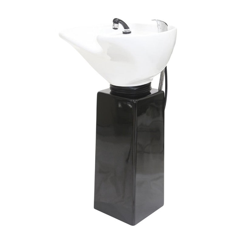 Munich Black Shampoo Unit - White Basin