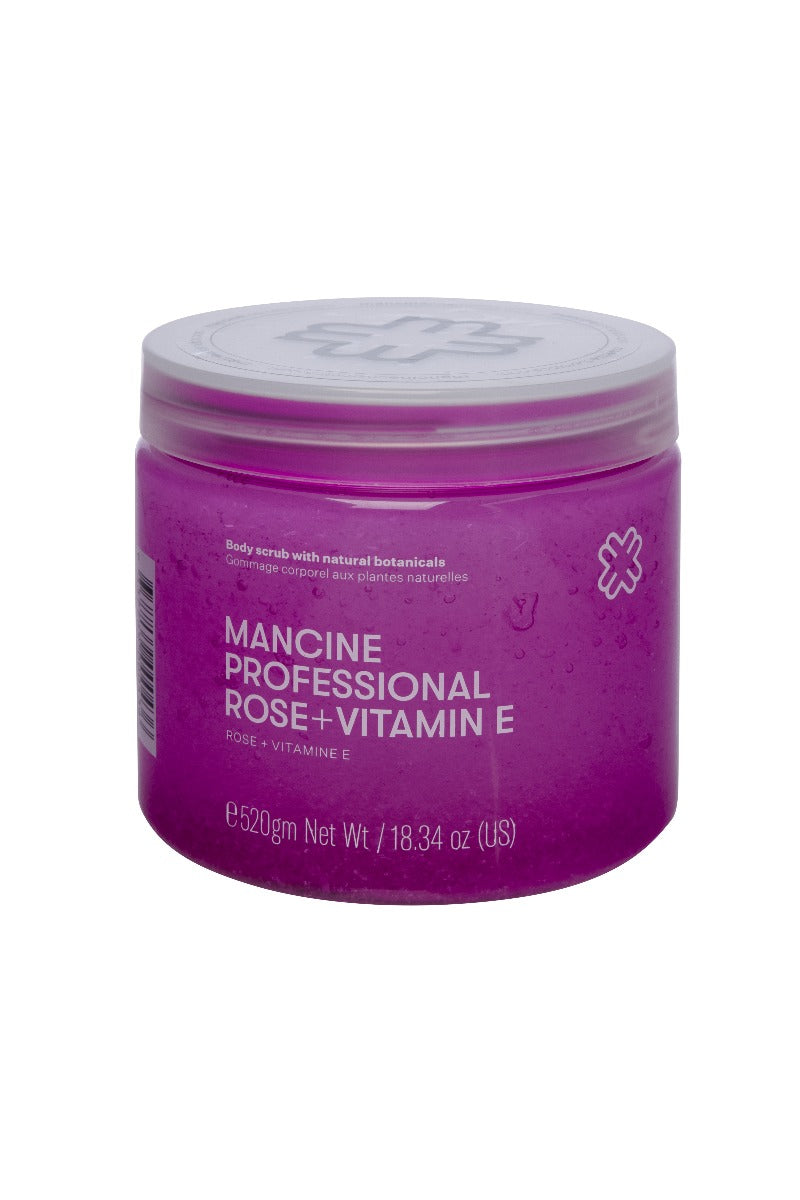 Mancine Hot Salt Body Scrub: Rose & Vitamin E 520g