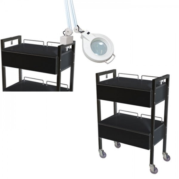 Black 2 Drawer Beauty Trolley
