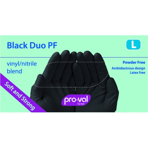 Black Duo pf - Vinyl / Nitrile Disposable Glove Medium