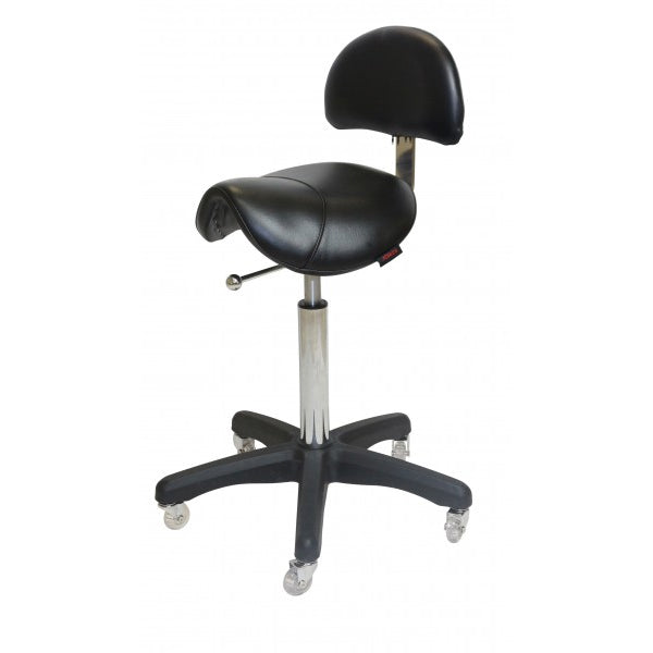 Joiken Black Saddle Stool With Back