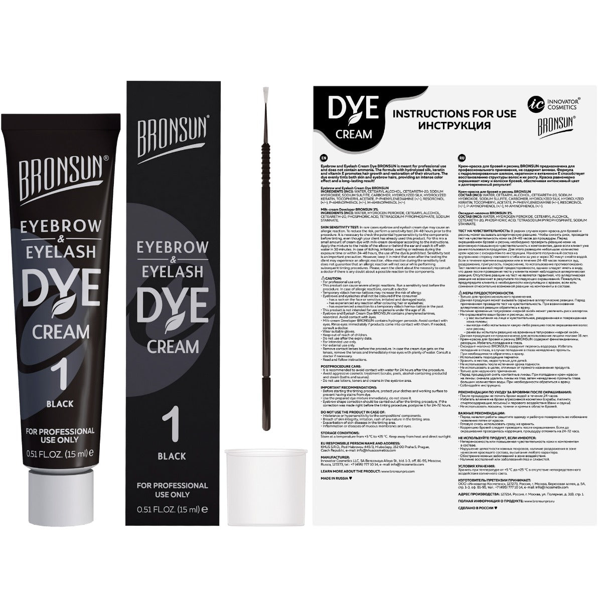 PRE-ORDER Bronsun Eyelash & Eyebrow Dye Cream - Black#1