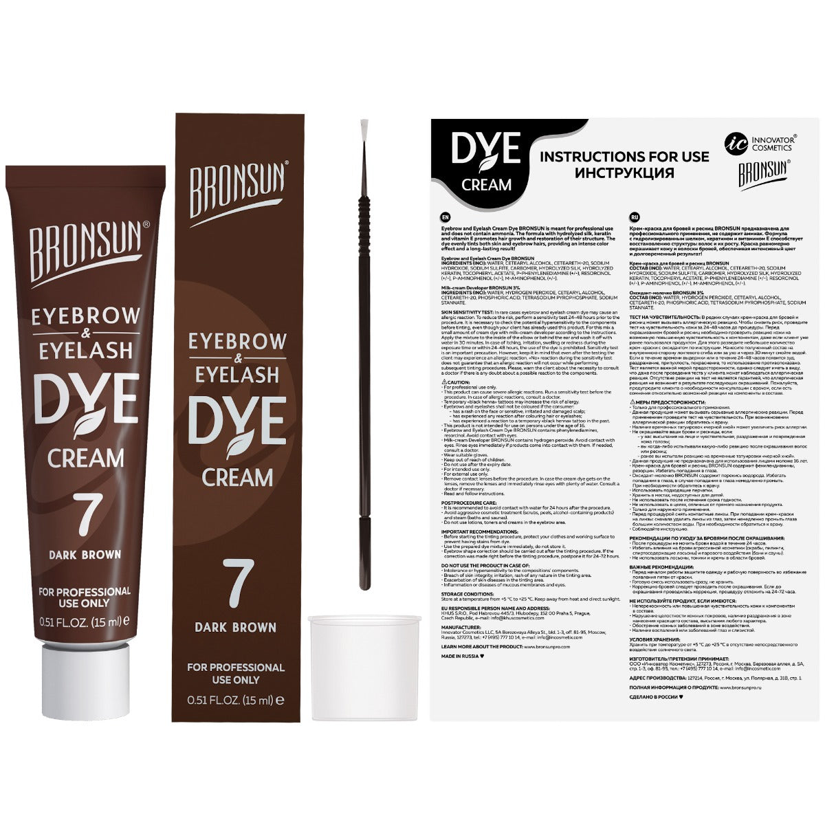 Bronsun Eyelash & Eyebrow Dye Cream - DarkBrown#7