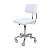Dove Stool Chrome Base - White