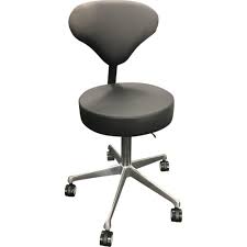 Beauty Plus Flat Stool W/back - Black