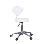 Beauty Plus White Flat Stool With Back