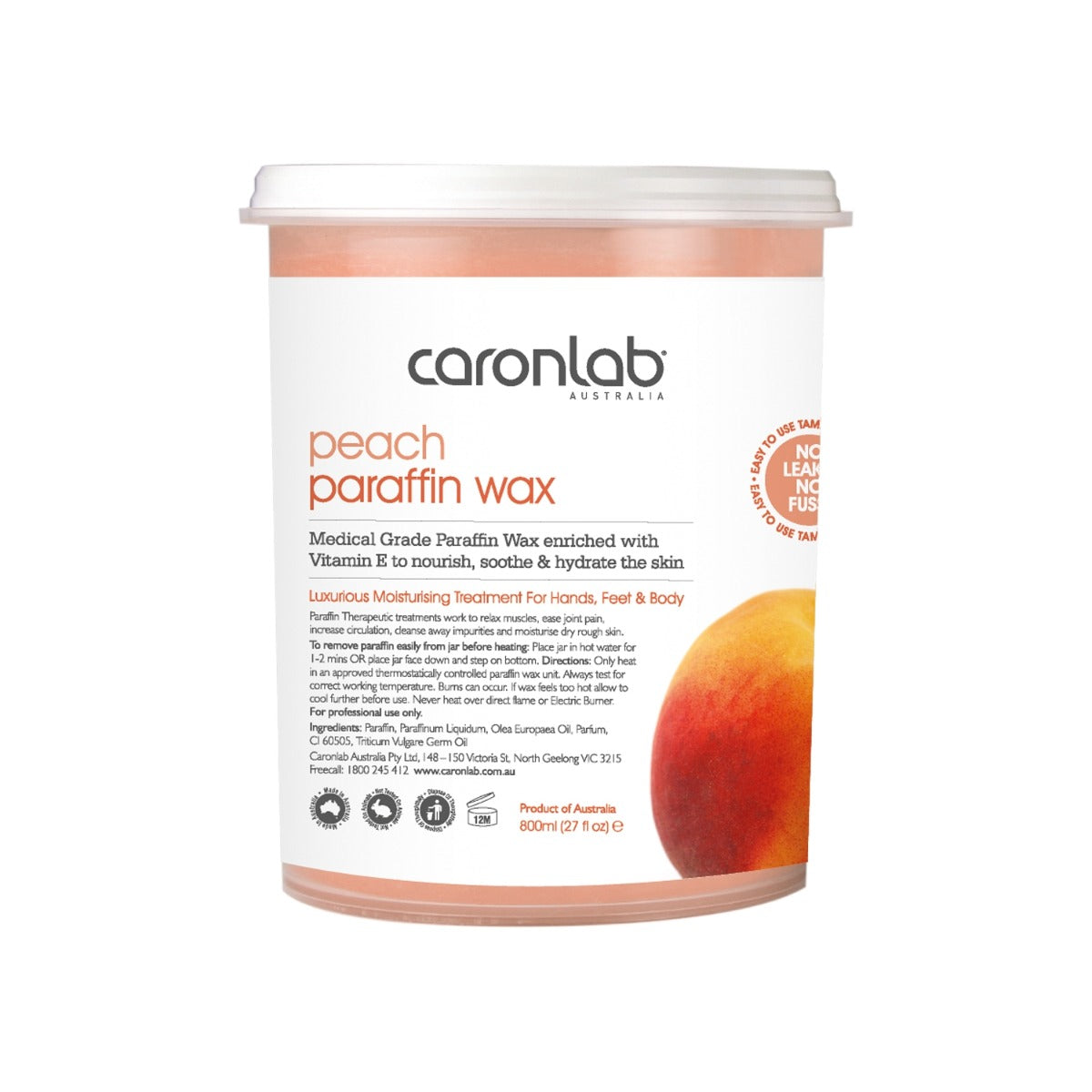 Caronlab 800ml Paraffin Wax-peach