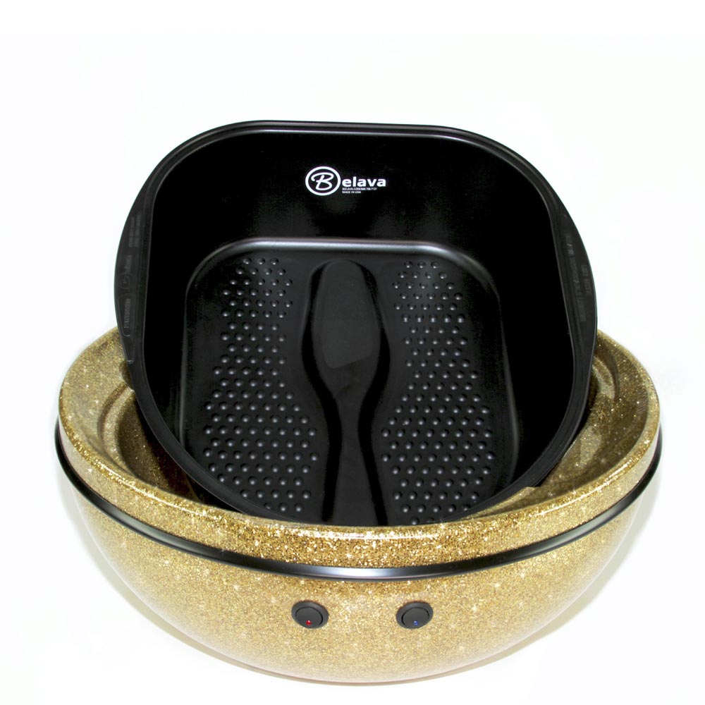 Belava Trio Footspa Black With Gold Glitter