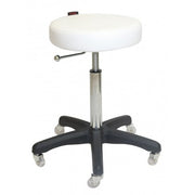 White Turbo Flat Stool - Black Base