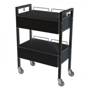 Black 2 Drawer Beauty Trolley