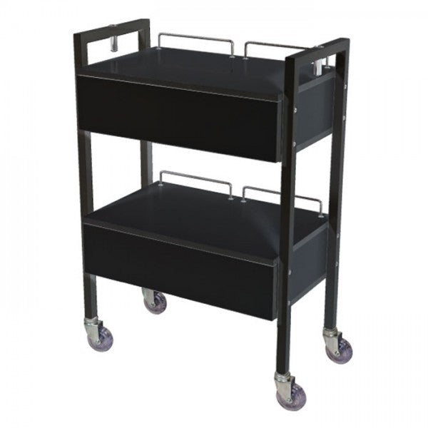 Black 2 Drawer Beauty Trolley