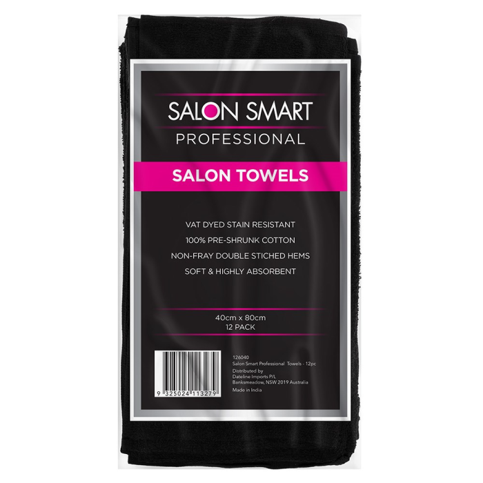 Salon Smart Black Towels 12pk