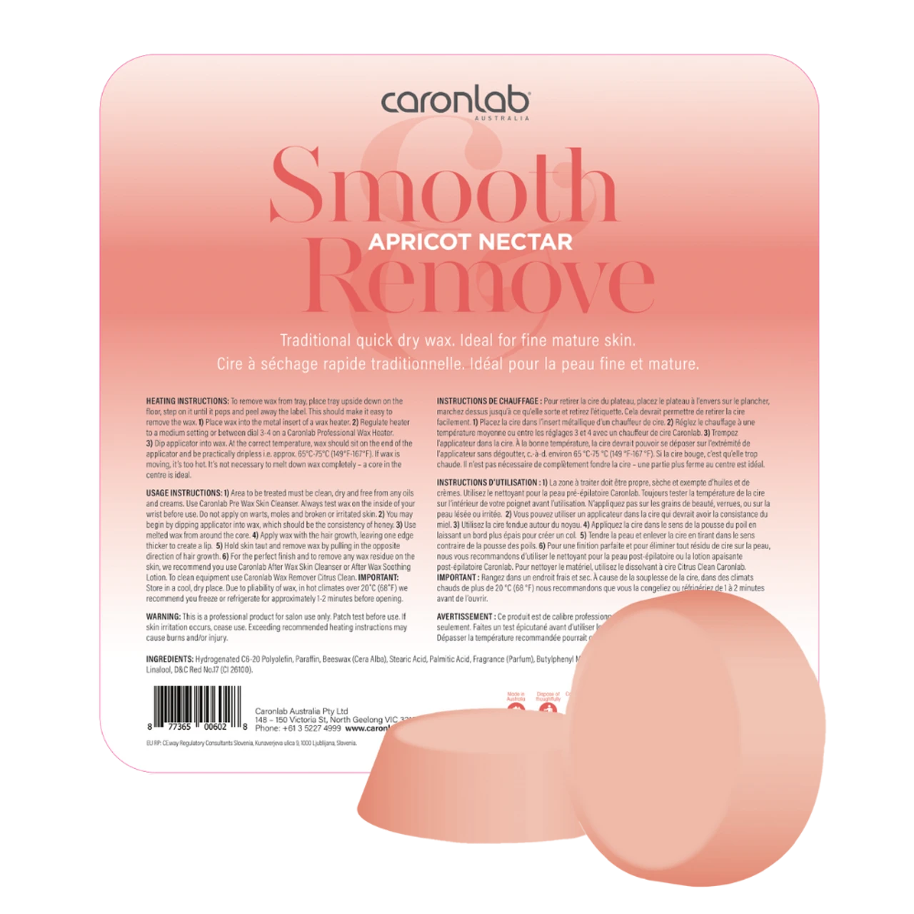 Caronlab Smooth & Remove Apricot Hard Wax 500g