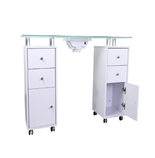 Nail Table With Dust Collector White- Table 12