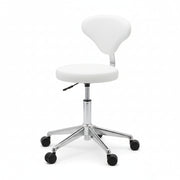 Beauty Plus Stool with Back - White