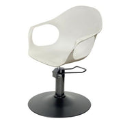 Zelda White Styling Chair - Black Disc Base