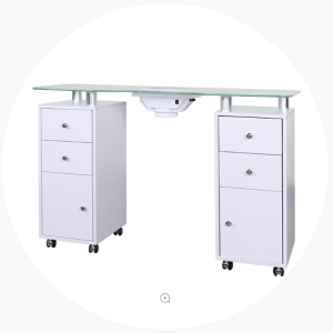 Nail Table with Dust Collector White- Table 12