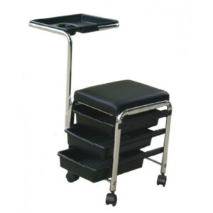 Beauty – Manicure Stool and Trolley – Black