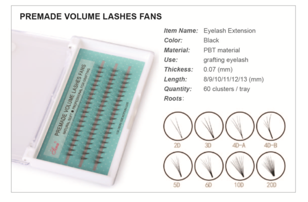 Blinc - 3D - 12mm - 0.07 - C - Premade Volume Eyelash Extension - Image 2