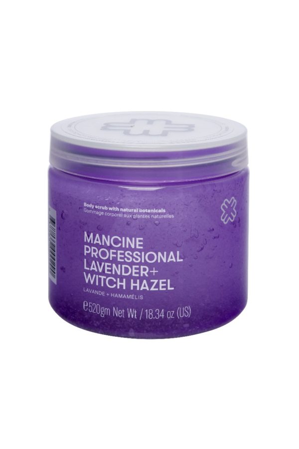 Mancine Hot Salt Body Scrub: Lavender & Witch-Hazel 520g