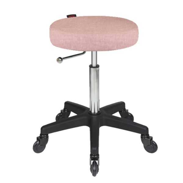 Turbo Stool Dusty Pink - Black Base - Click'n Clean Castor Wheels