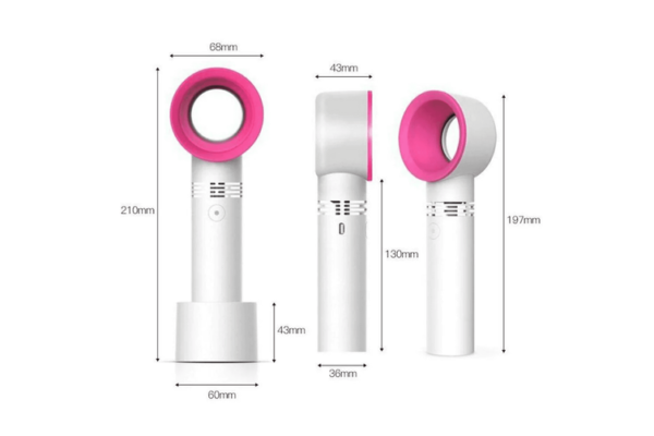 Bladeless Mini Fan - White & Pink - Image 2