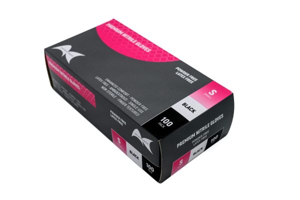 Premium Black Nitrile Gloves - Small 100pk