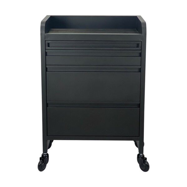 Fusion PLUS Black 4 Drawer Hairdressing Beauty Trolley - Click'n Clean Castor Wheels - Image 6